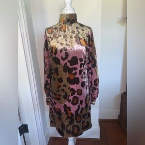 Anthropologie Velvet Leopard Dress NWT